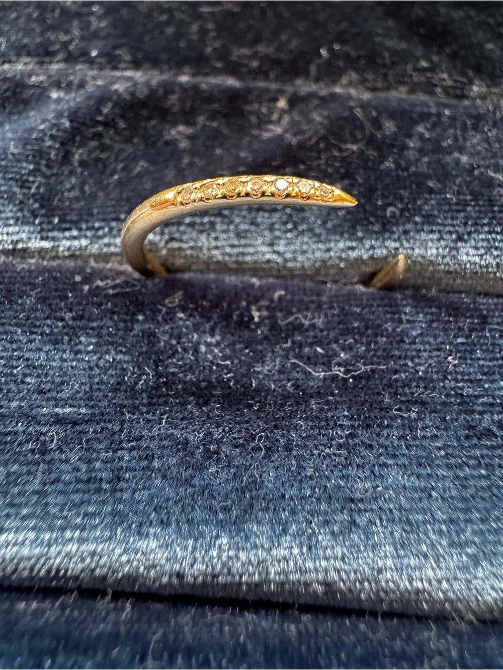 WWAKE Gold Micropavé Open Slice Ring